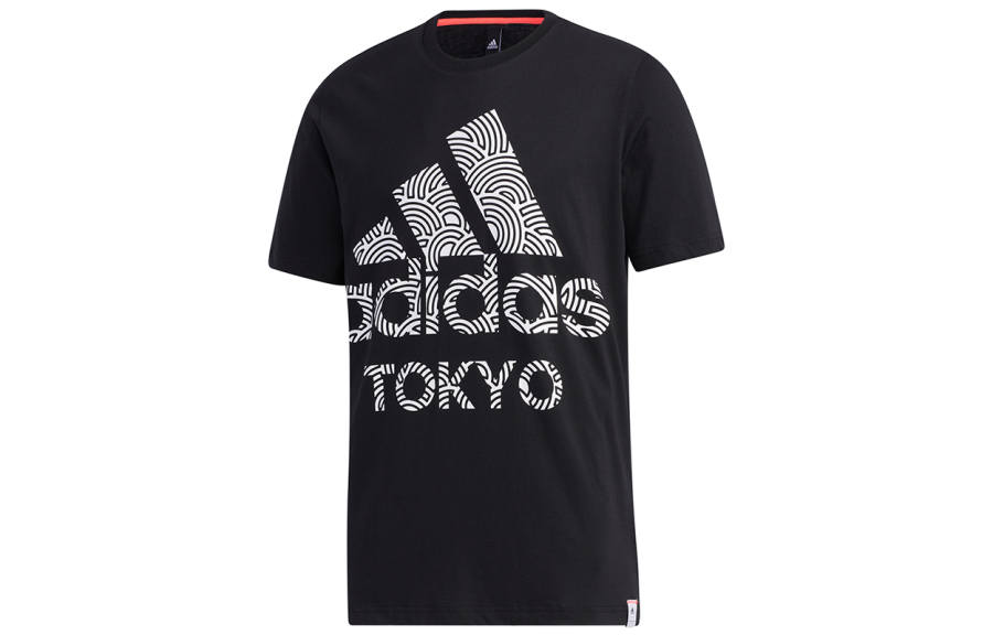 Adidas Adidas T Shirts Men's Black Crew Neck Moderate Straight Fit