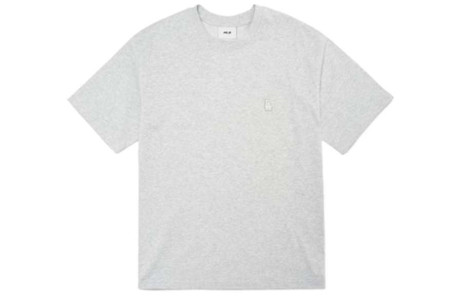 MLB Base Logo T Shirts Unisex Gray Crew Neck Moderate Straight Fit