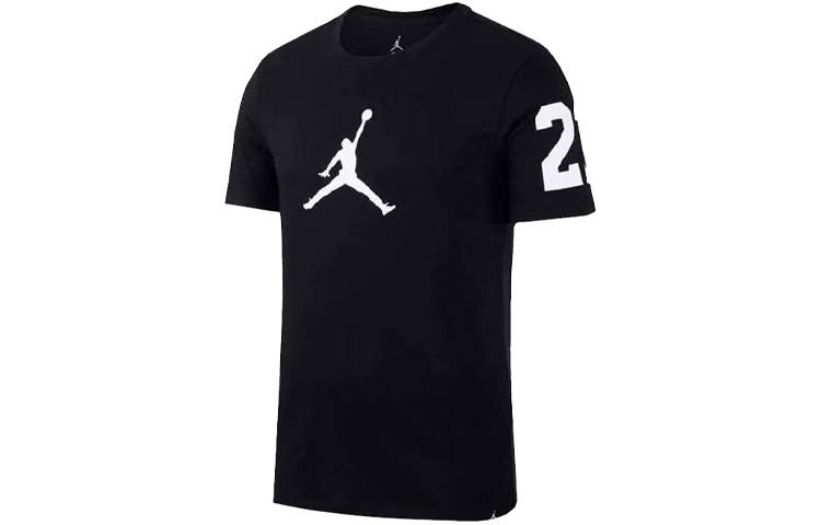 Jordan Jordan 23 T Shirts Men's Black Crew Neck Moderate Straight Fit