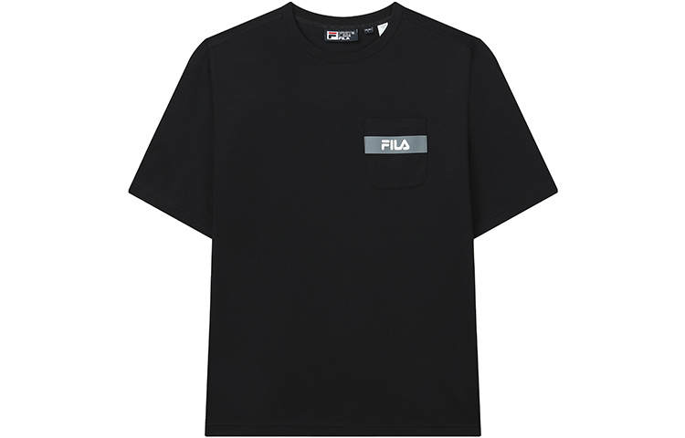 FILA Drop Shoulder Sleeve T Shirt Men's Jet Black
