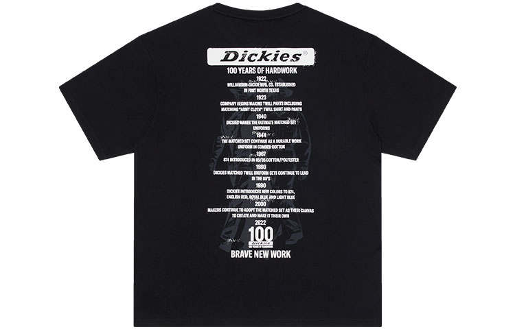 Dickies T Shirts Unisex Black Crew Neck Moderate Straight Fit