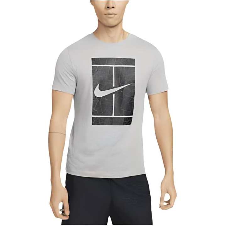 Nike Nike T Shirts Men's Gray Crew Neck Moderate Straight Fit