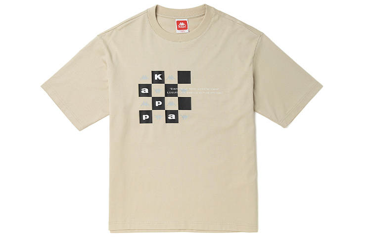 Kappa Checkerboard Collection T Shirts Unisex Crew Neck Moderate Straight Fit