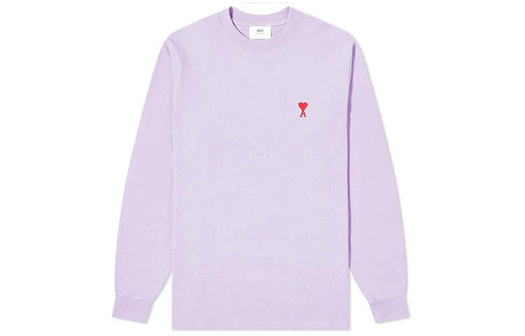 AMIPARIS T Shirts Men's Purple Crew Neck Moderate Straight Fit