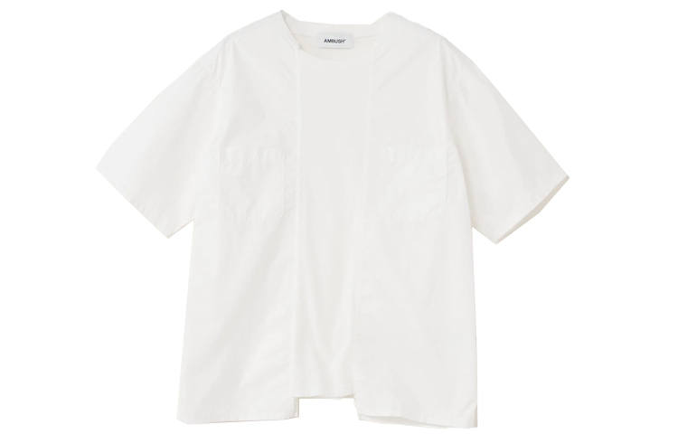 AMBUSH T Shirts Men's White Crew Neck Moderate Straight Fit