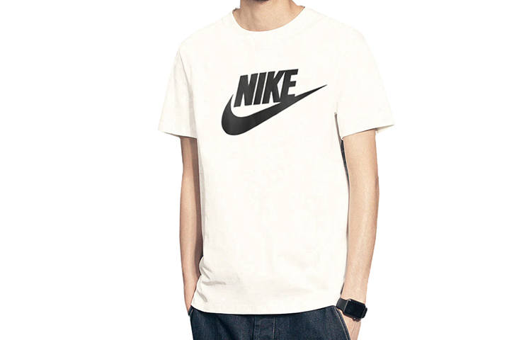 Nike Nike T Shirts Men's Milk White Crew Neck Moderate Straight Fit