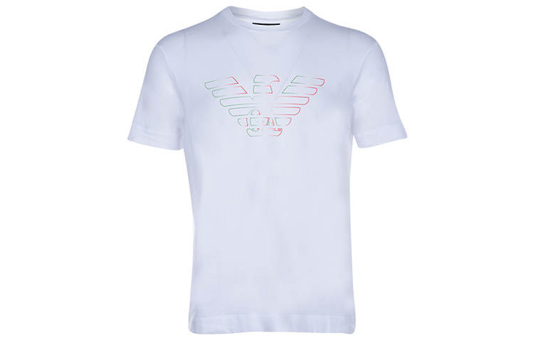 EMPORIO ARMANI T Shirts Men's White Crew Neck Moderate Straight Fit