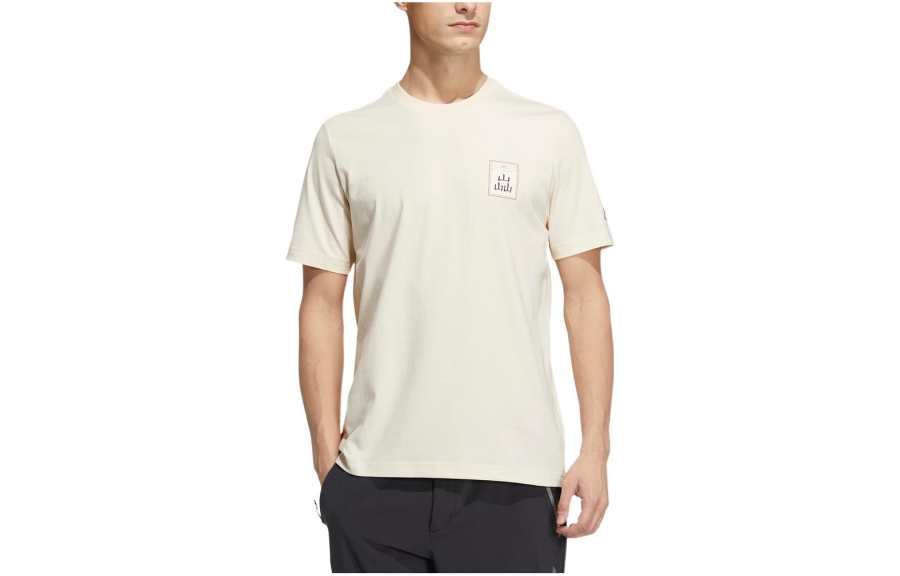 Adidas Adidas T Shirts Unisex Beige Crew Neck Moderate Straight Fit