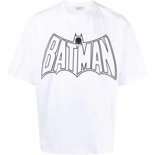 Lanvin Batman T Shirts Men's White Crew Neck Moderate Straight Fit