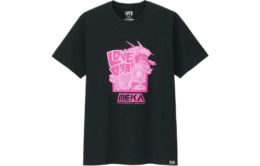 UNIQLO T Shirts Unisex Black Crew Neck Moderate