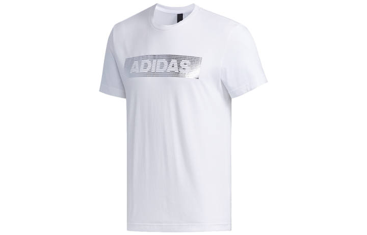 Adidas Adidas T Shirts Men's White Crew Neck Moderate Straight Fit