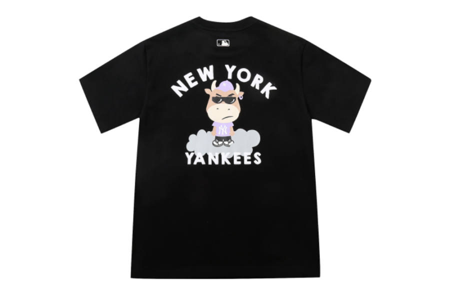 MLB New York Yankees T Shirts Unisex Black Crew Neck Moderate Straight Fit