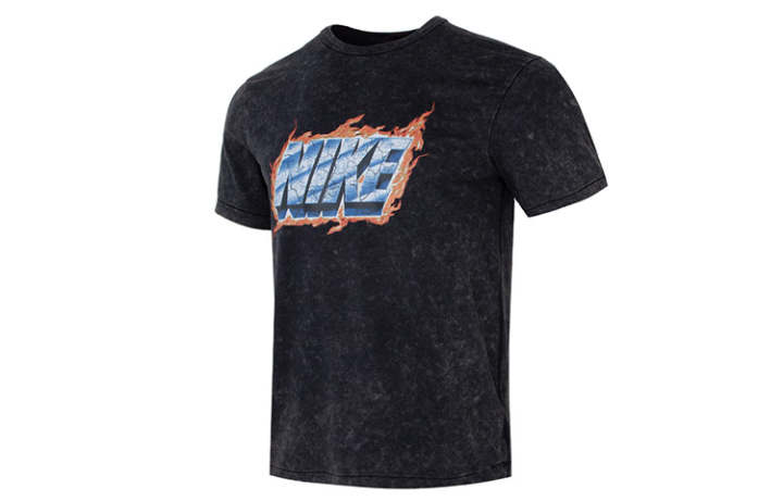 Nike Nike T Shirts Men's Black Crew Neck Moderate Straight Fit