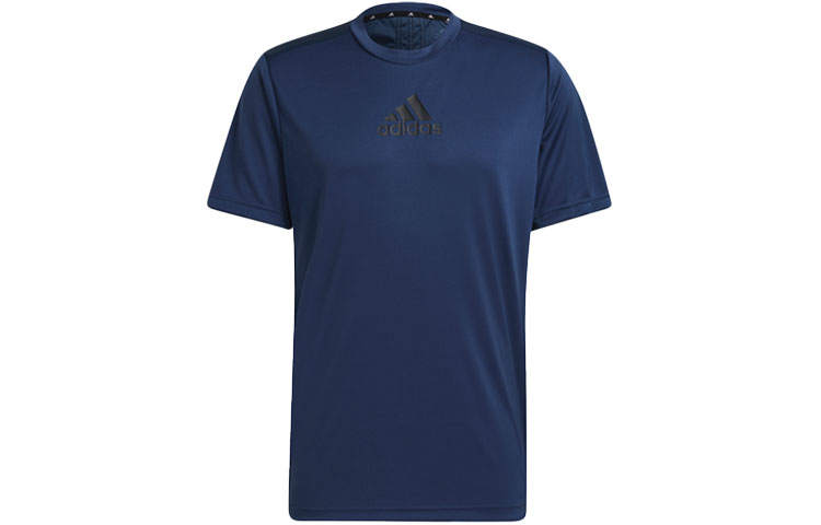 Adidas Adidas T Shirts Men's Dark Blue Crew Neck Moderate Straight Fit