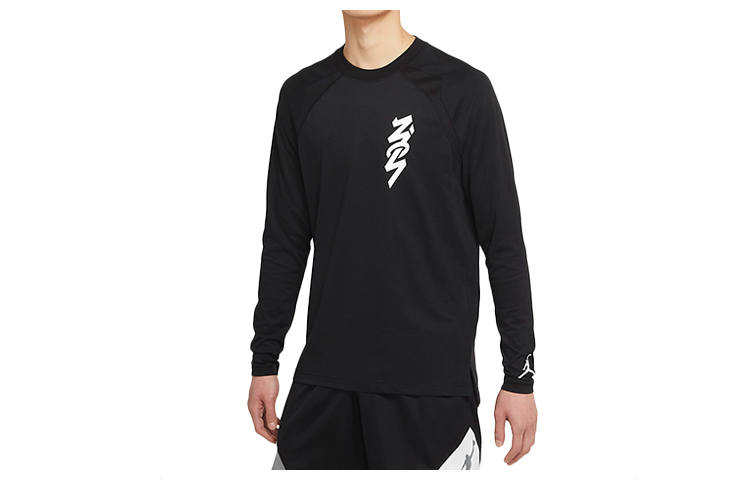 Jordan Jordan ZION SHOOTING SHIRT T Shirts Men's Black Crew Neck Moderate Straight Fit