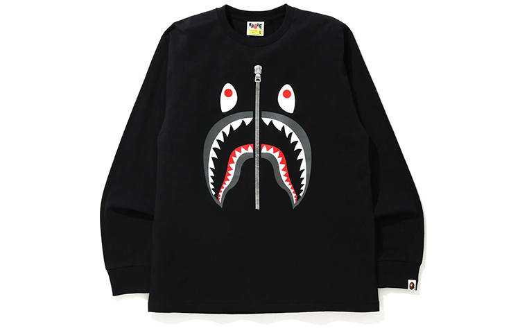 A BATHING APE Bape Shark Metal Zip Crewneck