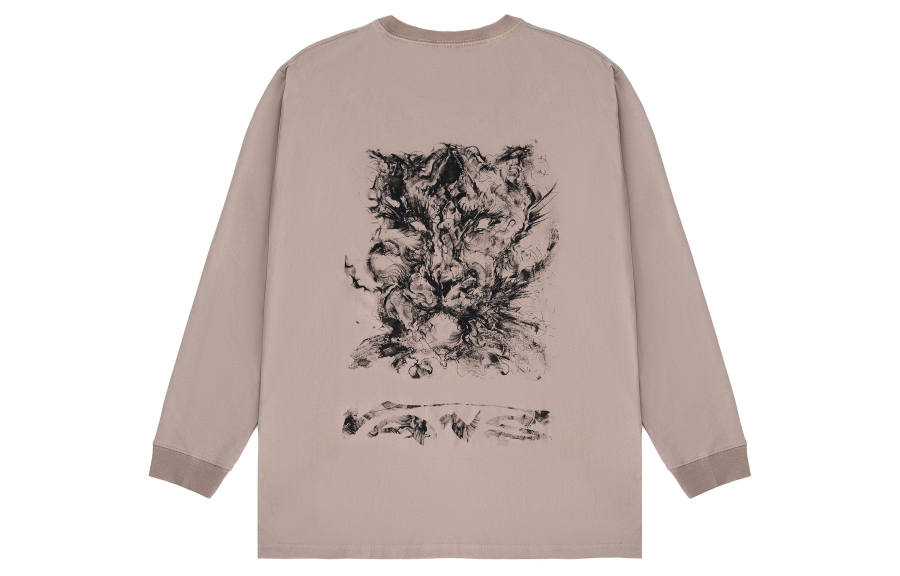 Vans Tiger Collection T Shirts Unisex Camel Crew Neck Moderate