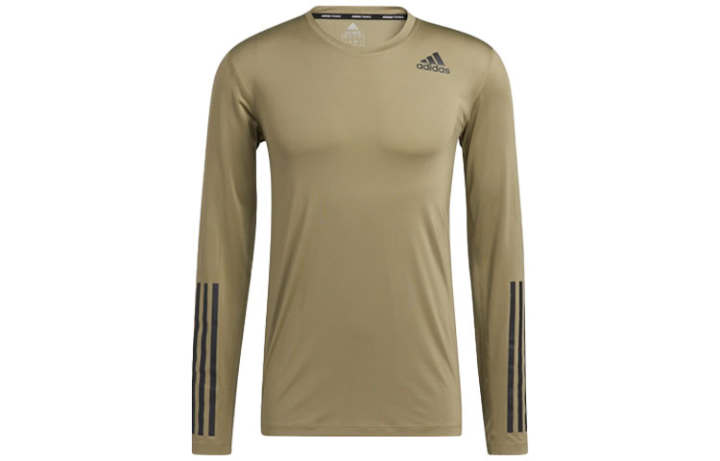 Adidas Adidas T Shirts Men's Green Crew Neck Thin Straight Fit
