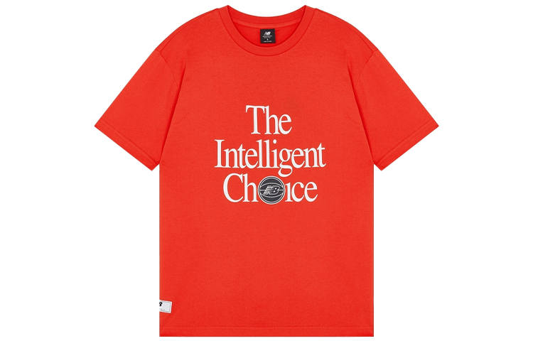 New Balance New Balance T Shirts Men's Red Crew Neck Straight Fit