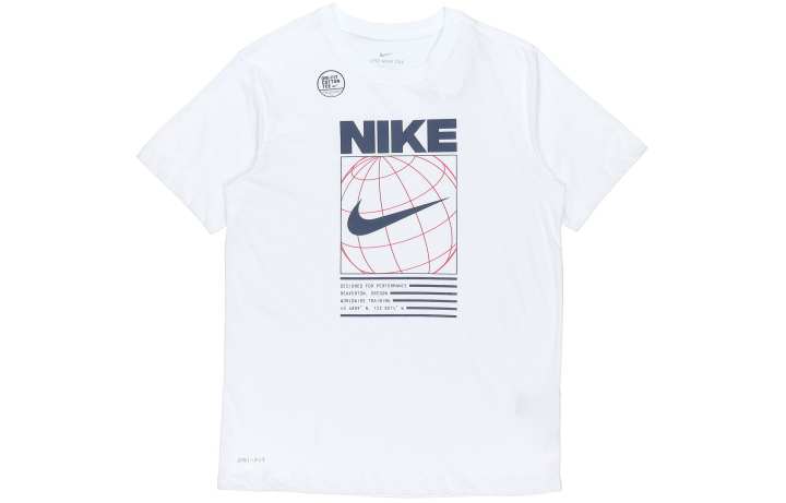 Nike Nike T Shirts Men's White Crew Neck Moderate Straight Fit