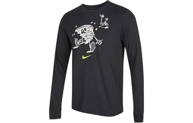 Nike Nike T Shirts Men's Black Crew Neck Moderate Straight Fit