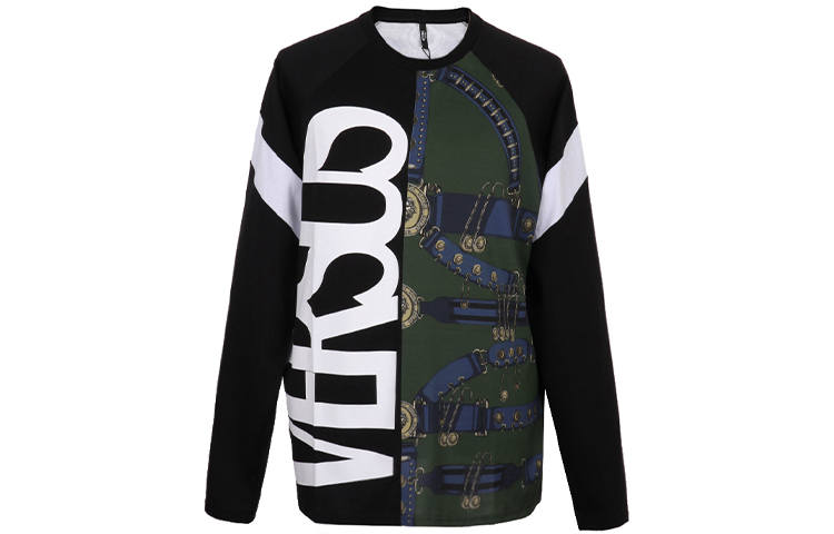 VERSUS T Shirts Men's Black Crew Neck Moderate Straight Fit