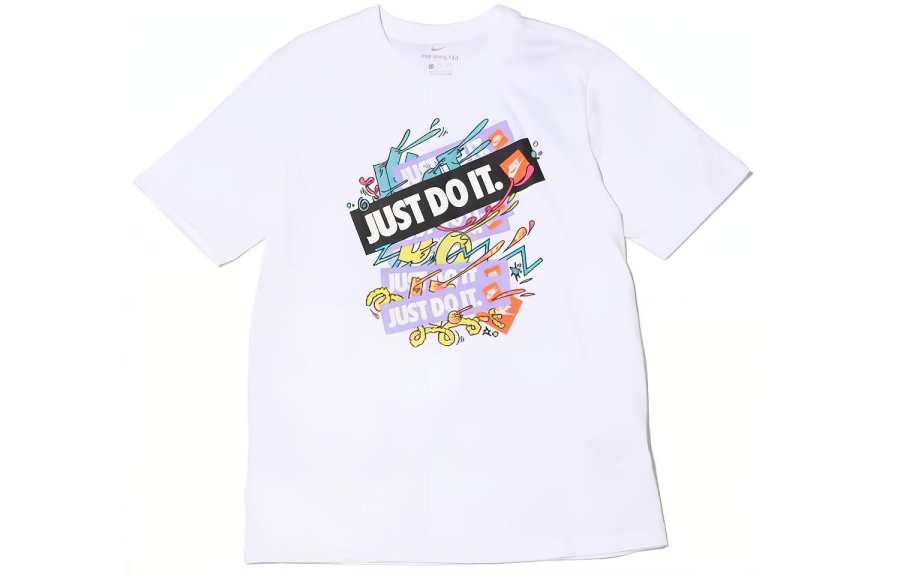 Nike Nike T Shirts Men's White Crew Neck Moderate Straight Fit