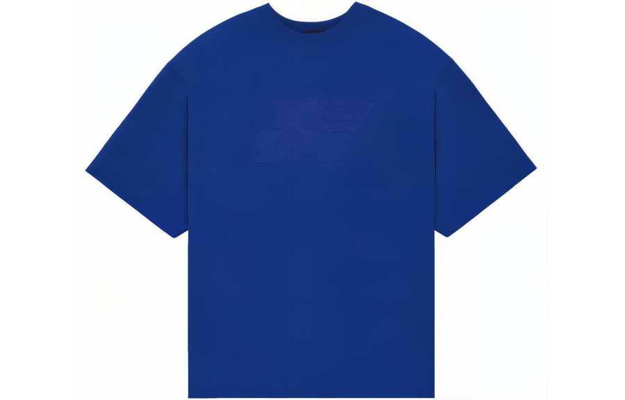 WE11DONE T Shirts Unisex Blue Crew Neck Moderate Straight Fit