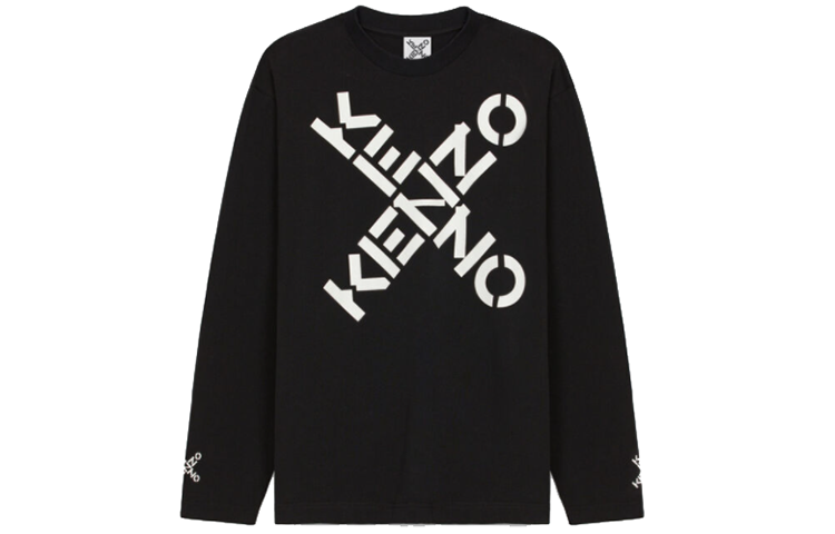 KENZO T Shirts Men's Black Crew Neck Moderate Straight Fit