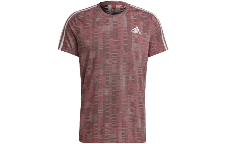 Adidas Adidas T Shirts Men's Light Scarlet Crew Neck Moderate Straight Fit