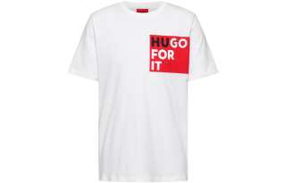 HUGO BOSS T Shirts Men's White Crew Neck Moderate Straight Fit