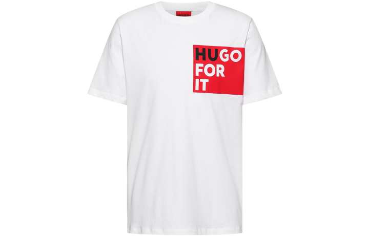 HUGO BOSS HUGO BOSS T Shirts Men's White Crew Neck Moderate Straight Fit