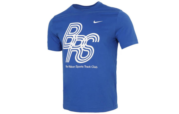Nike Nike T Shirts Men's Blue Crew Neck Moderate Straight Fit
