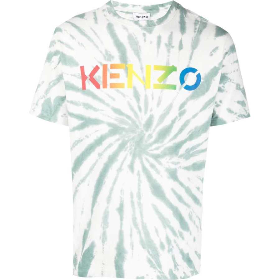 KENZO Letter Logo T Shirts Men's Multicolor Crew Neck Moderate Straight Fit
