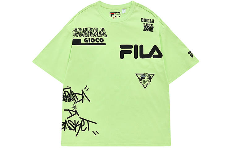 FILA FUSION Drop Shoulder Sleeve T Shirt Men's Arugula Green