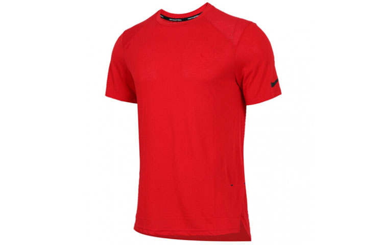 Nike Nike T Shirts Men's Red Crew Neck Moderate Straight Fit