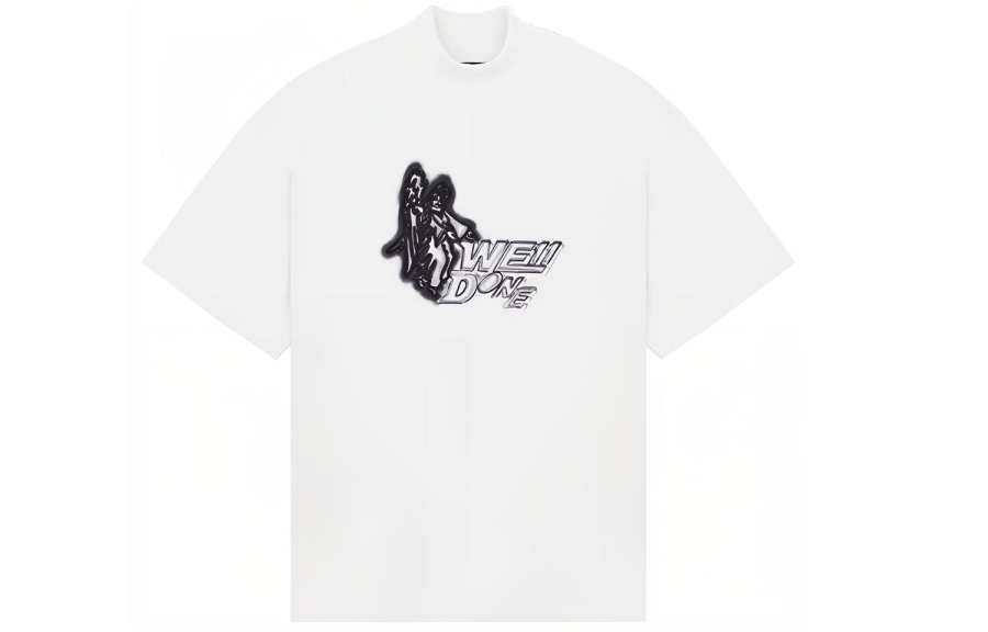WE11DONE WE11DONE T Shirts Unisex White Stand Collar Moderate