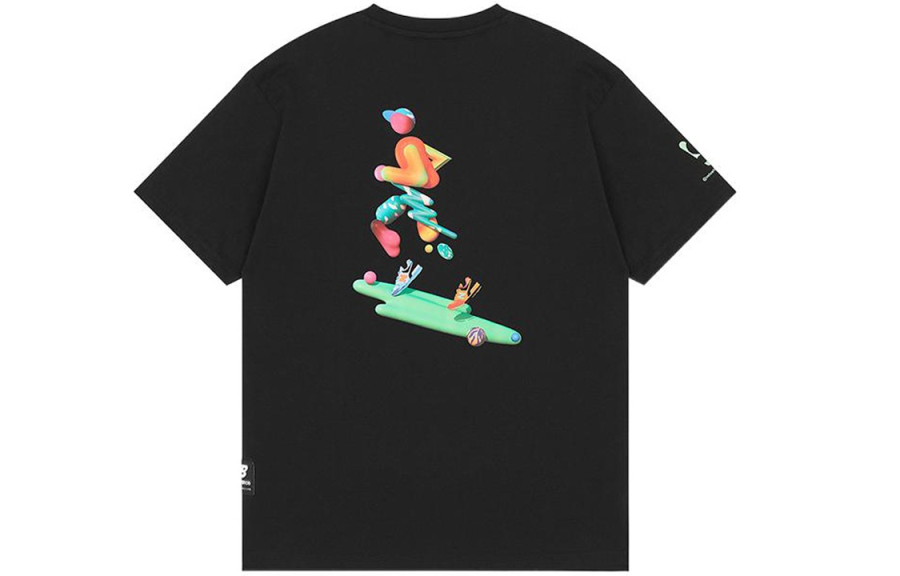 New Balance New Balance T Shirts Men's Black Crew Neck Moderate Straight Fit