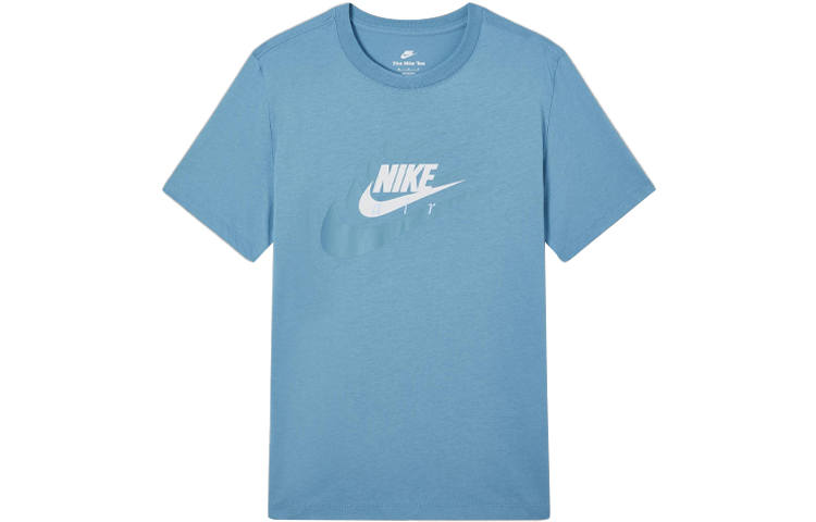 Nike Nike T Shirts Men's Cerulean Crew Neck Moderate Straight Fit