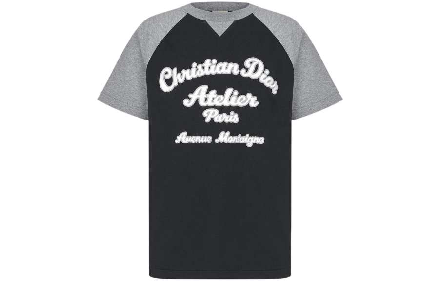 DIOR Quarterly New Products T Shirts Men's Black Crew Neck Moderate Straight Fit