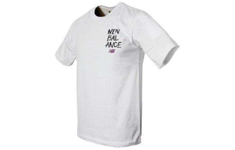 New Balance New Balance T Shirts Men's White Crew Neck Moderate Straight Fit