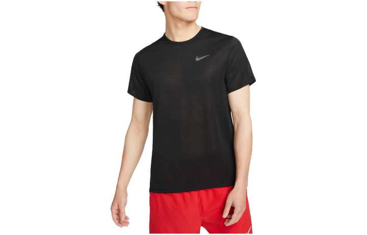 Nike Nike T Shirts Men's Black Crew Neck Moderate Straight Fit