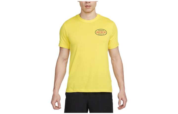 Nike Nike T Shirts Men's Yellow Crew Neck Moderate