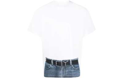 Y/Project Trompe L'Oeil Belt print T shirt