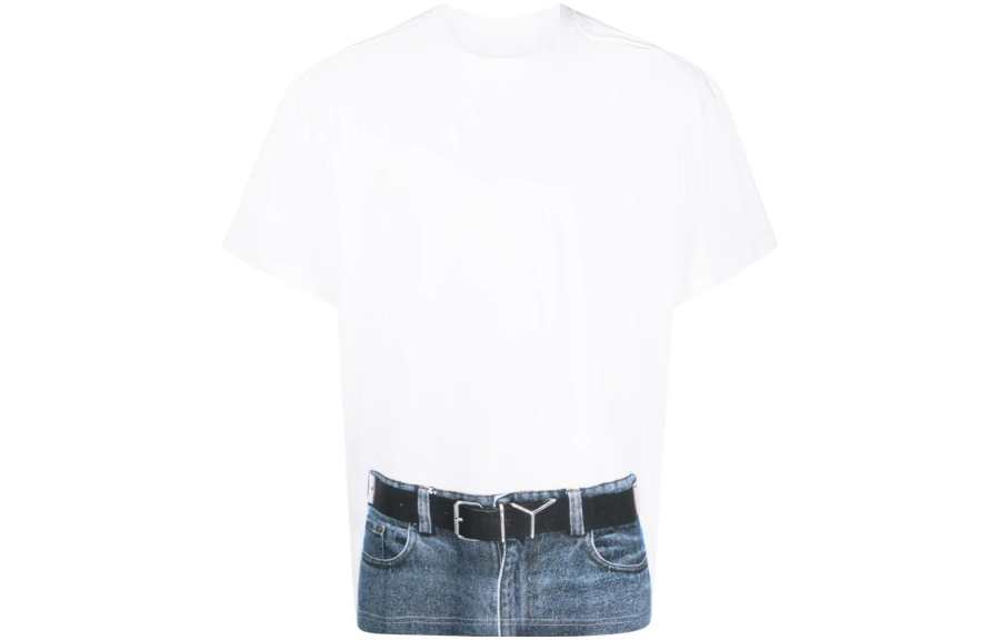 Y/Project Y/Project Trompe L'Oeil Belt print T shirt