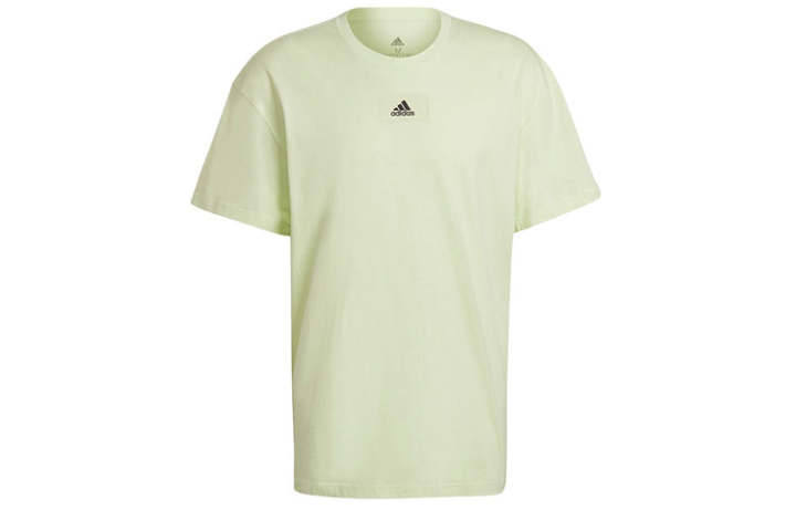 Adidas Adidas T Shirts Men's Light Green Crew Neck Moderate Straight Fit