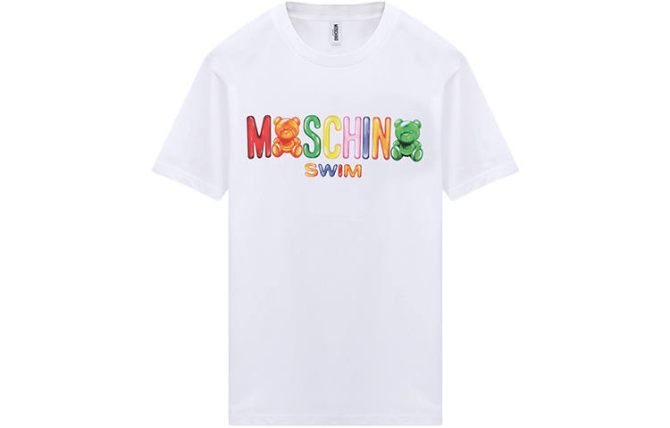 MOSCHINO T Shirts Unisex White Crew Neck Moderate Straight Fit