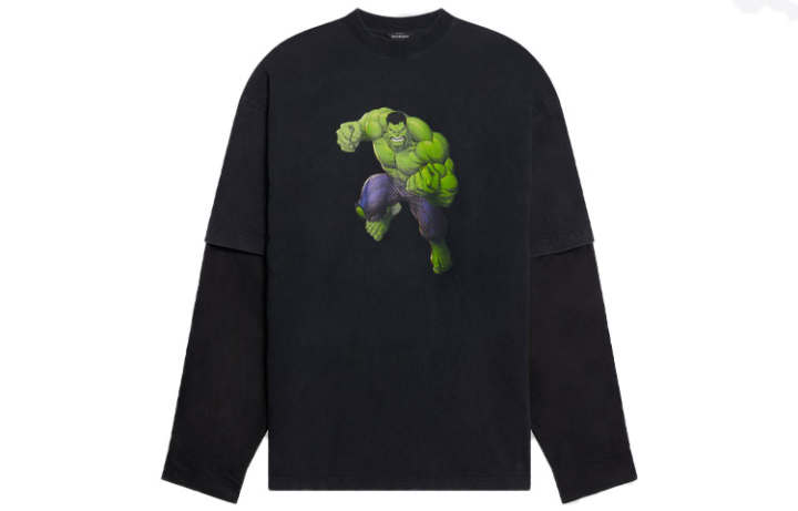 Balenciaga Balenciaga Mens Hulk 2021 Marvel Layered T shirt