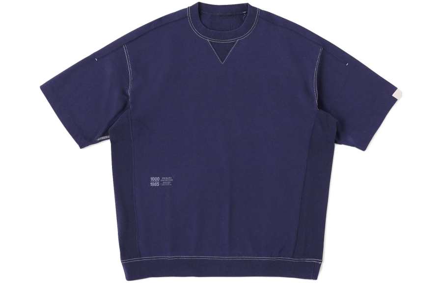 New Balance New Balance T Shirts Men's Marine Blue Crew Neck Moderate Straight Fit