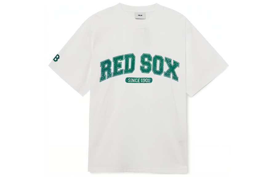 MLB Boston Red Sox T Shirts Unisex White Crew Neck Moderate Straight Fit